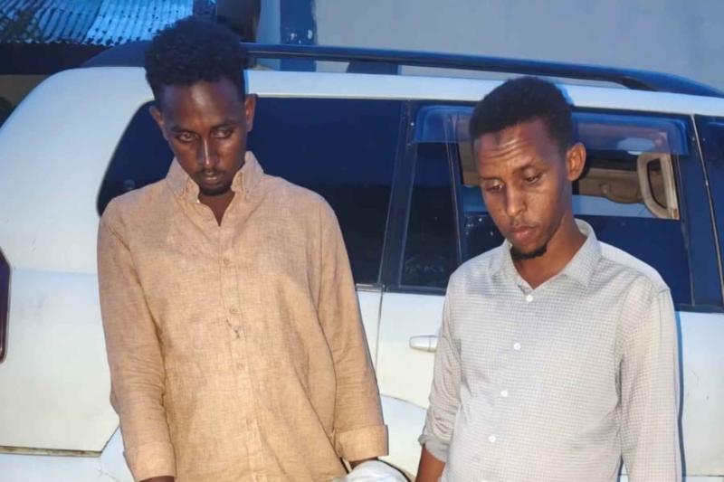 File image of two suspects arrested in Moyale, Marsabit County.